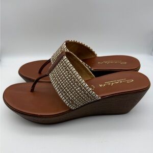 Comtesa Platform Wedge Sandals 11M Italy